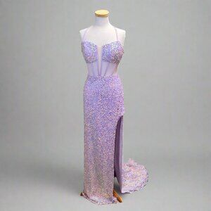 Alyce Paris lavender sequin dress, size 8, NEW WITH TAGS!